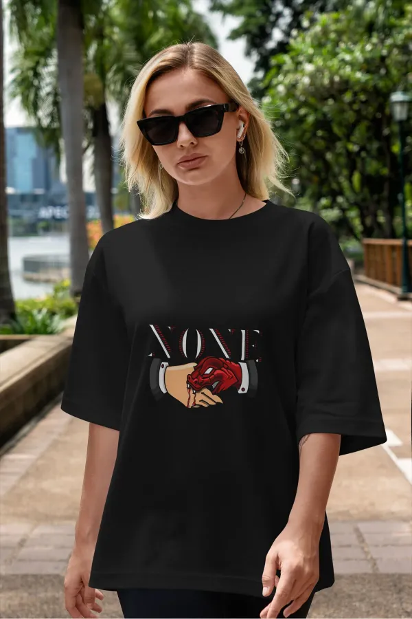 Unisex Men's/Women's TRUST NONE Custom Printed Oversize Cotton Crew Neck T-Shirt