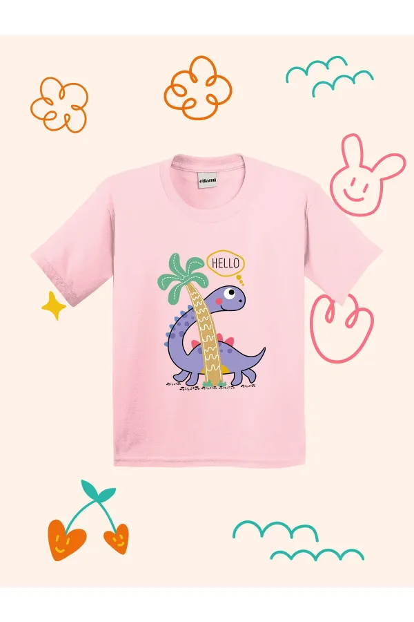 Hello Dino Designed Kids T-shirt