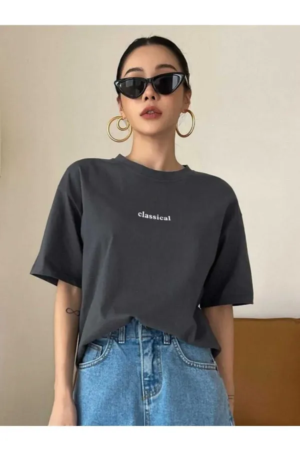 MARECASH Unisex Oversize Baskılı T-Shirt