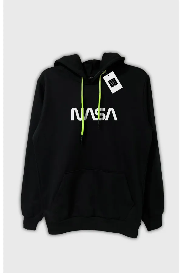 2'li Unisex Air Siyah Kapüşonlu Sweatshirt Ve Eşofman Kombin Bubu Sweathshirt