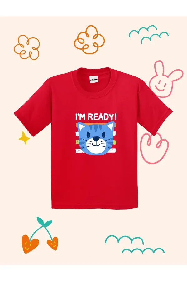Cute Cat Print Kids T-shirt