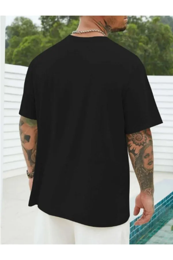 DIKEY Baskı Siyah Owersize T-shirt