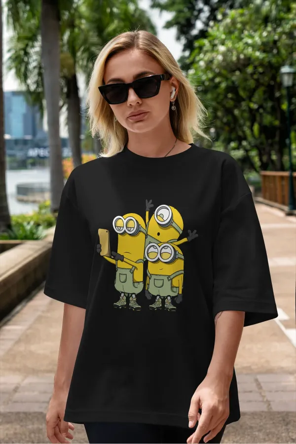 Unisex Men's/Women's MINIONS Custom Printed Oversize Cotton Crew Neck T-Shirt
