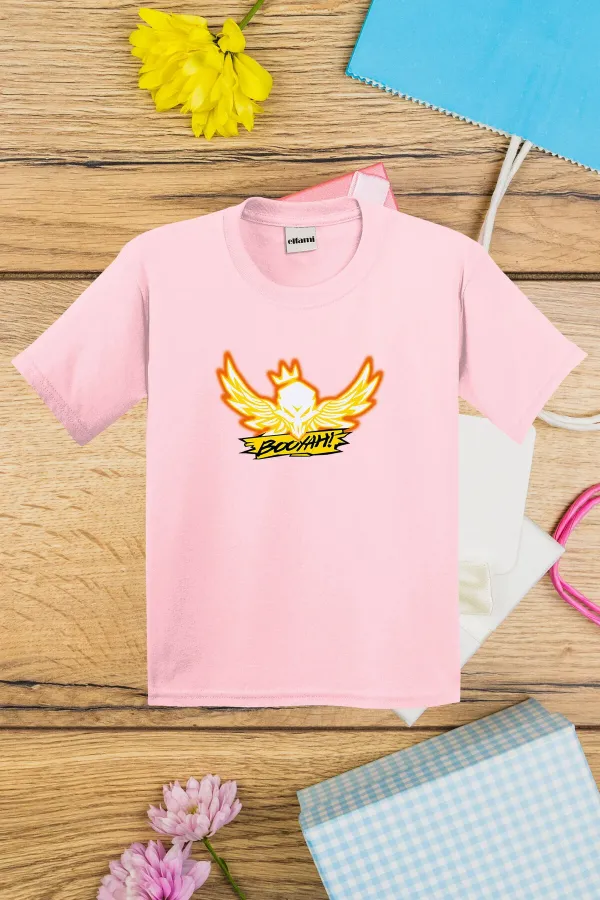 T-shirt imprimé pour enfants avec slogan Booyah
