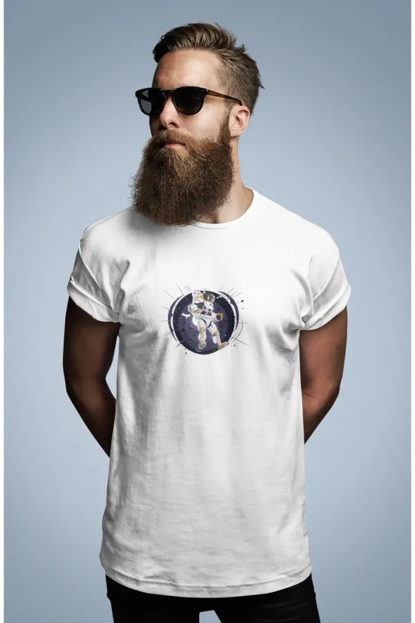 Oversize Baskılı Beyaz Tshirt