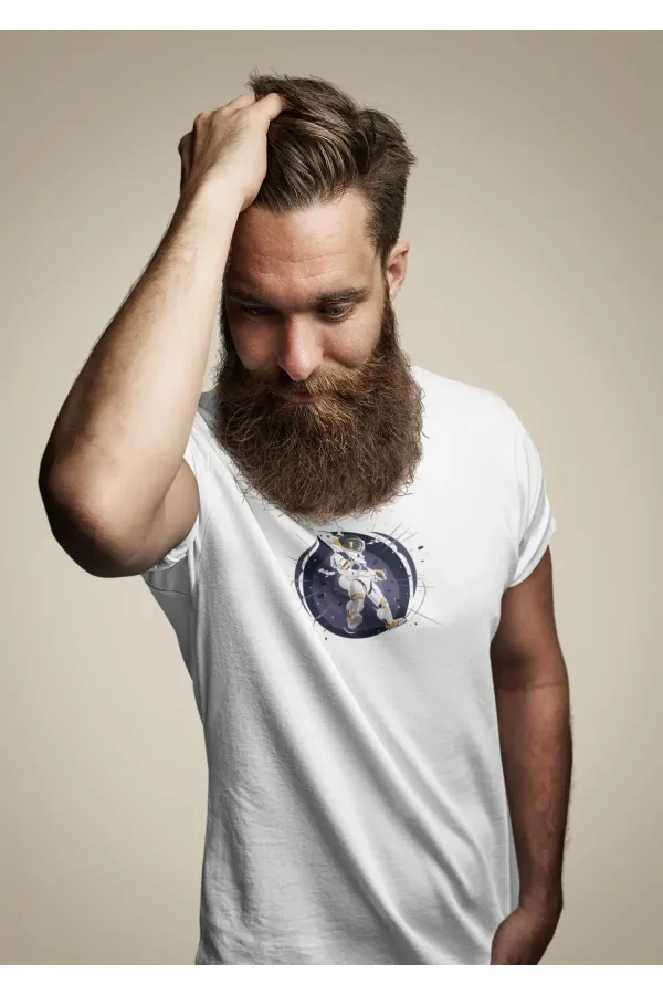 Oversize Baskılı Beyaz Tshirt
