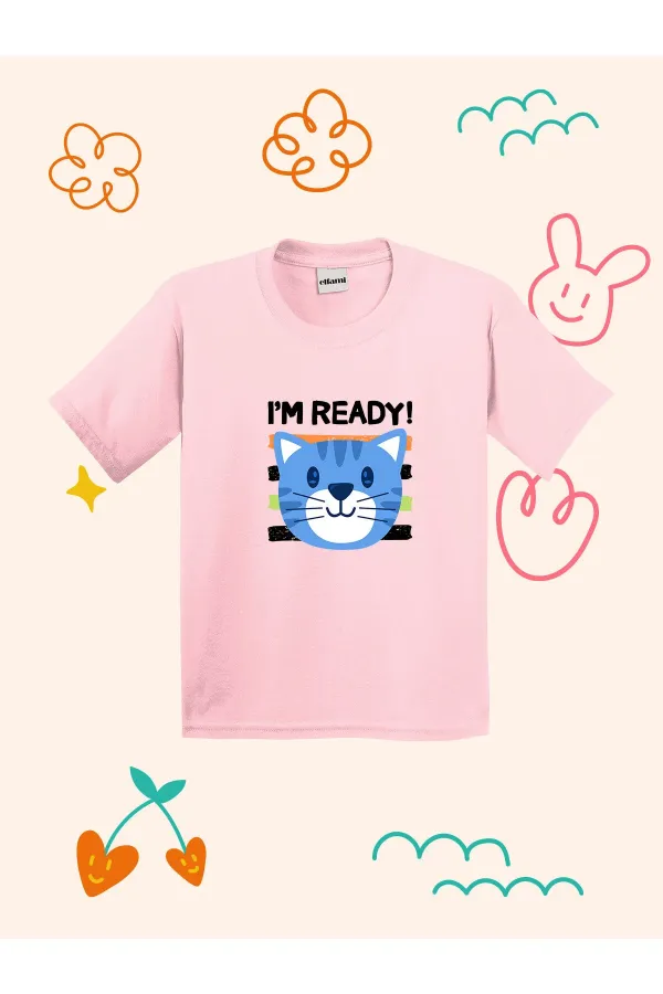 T-shirt enfant à imprimé chat mignon