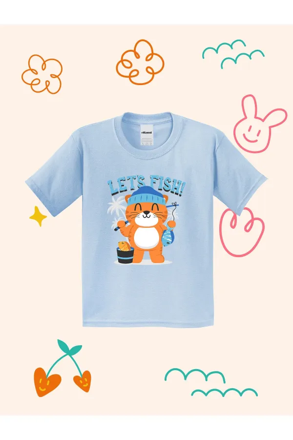 T-shirt enfant Chat Pêcheur Mignon