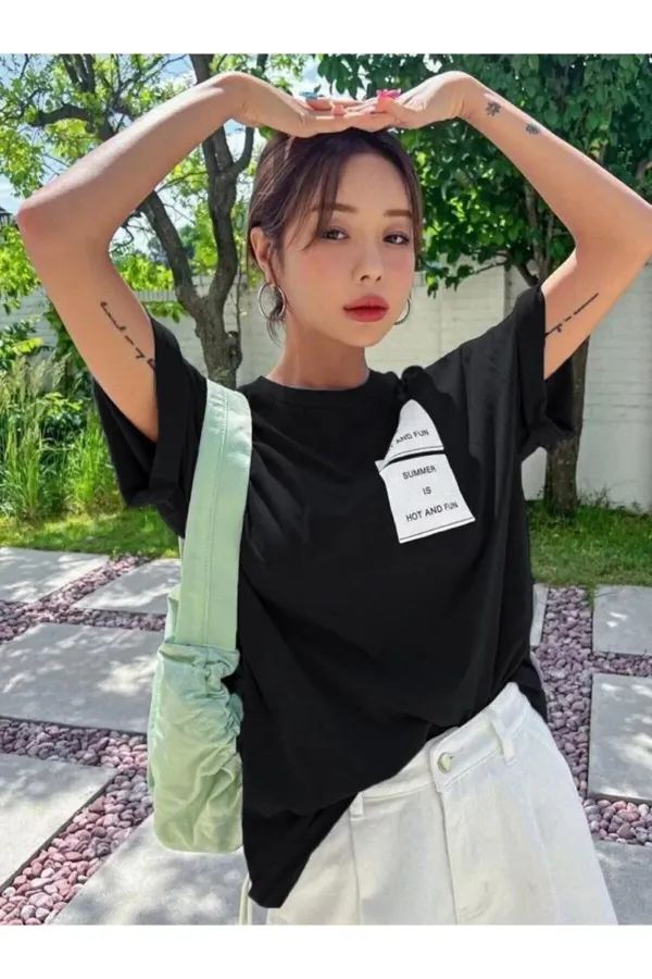 Oversize Purple Hot Printed T-shirt