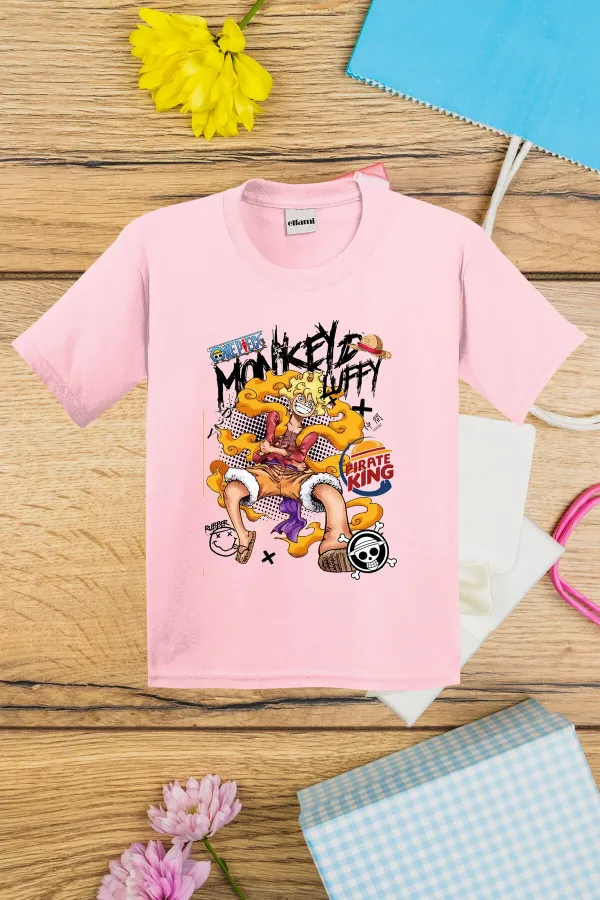 OnePice Luffy Tasarım Baskılı Çocuk Tshirt