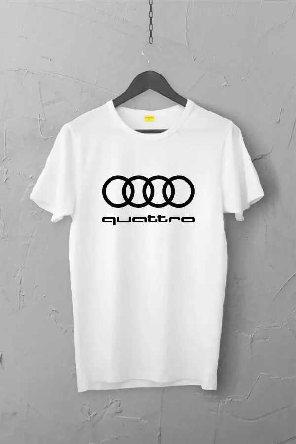 Audi Quattro Tasarımlı Tshirt , Unisex Premium, Çatlama Solma Yapmaz / Otomobil