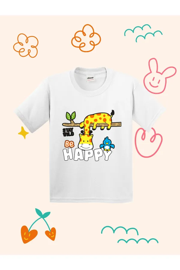 Be Happy Design Printed Kids T-shirt