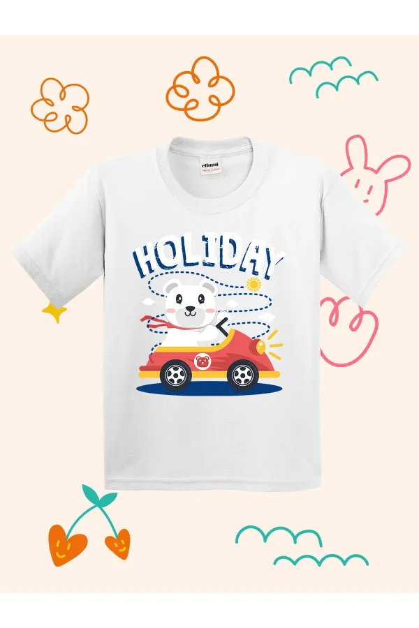 Holiday Teddy Bear Kids Print T-shirt