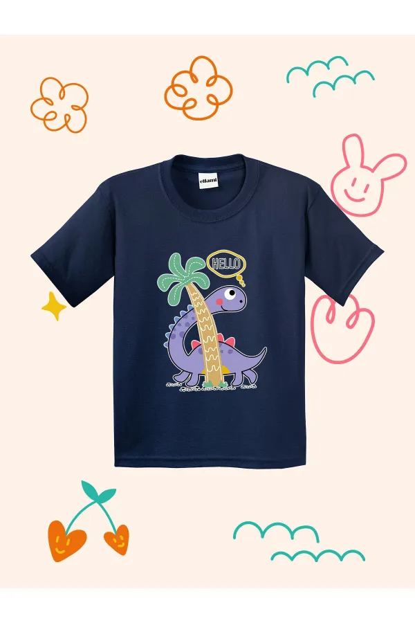 Hello Dino Designed Kids T-shirt