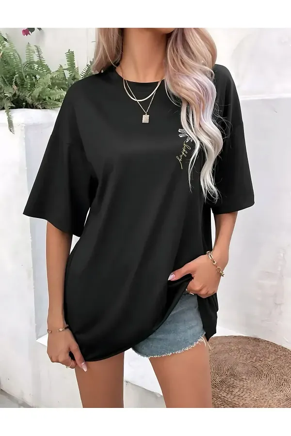 DAISY Printed Summer Cotton Fabric Oversize T-shirt