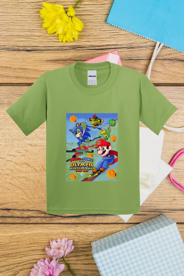 T-shirt imprimé Mario & Sonic pour enfants