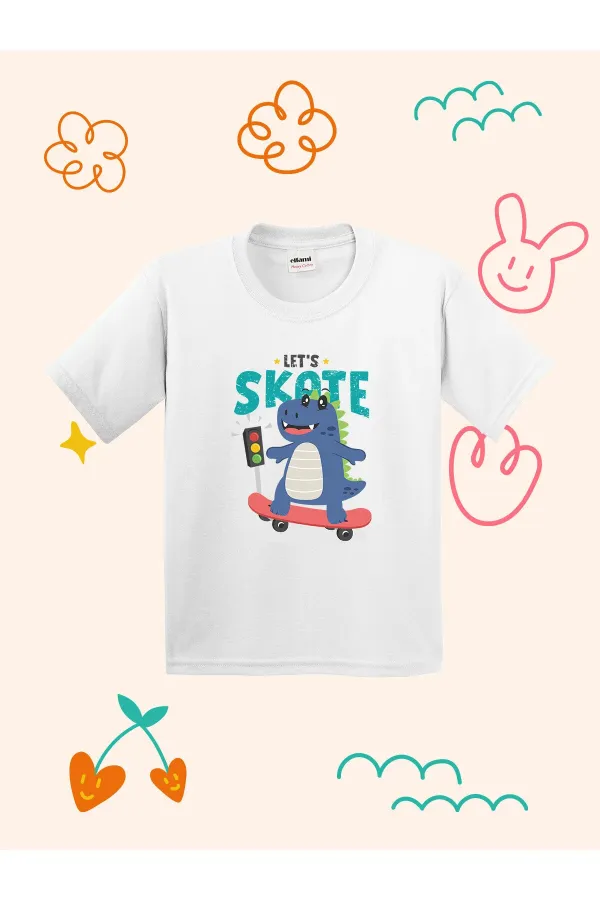 Lets Skate Printed Kids T-shirt