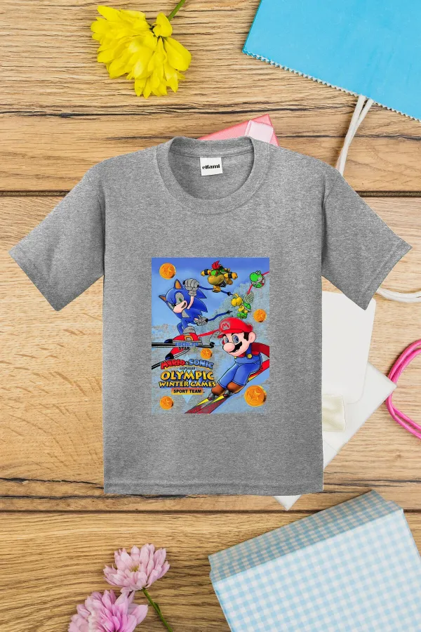 T-shirt imprimé Mario & Sonic pour enfants