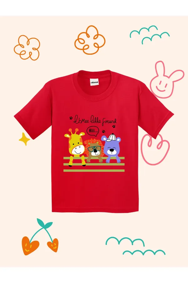 Three Little Friends themed kids' t-shirt