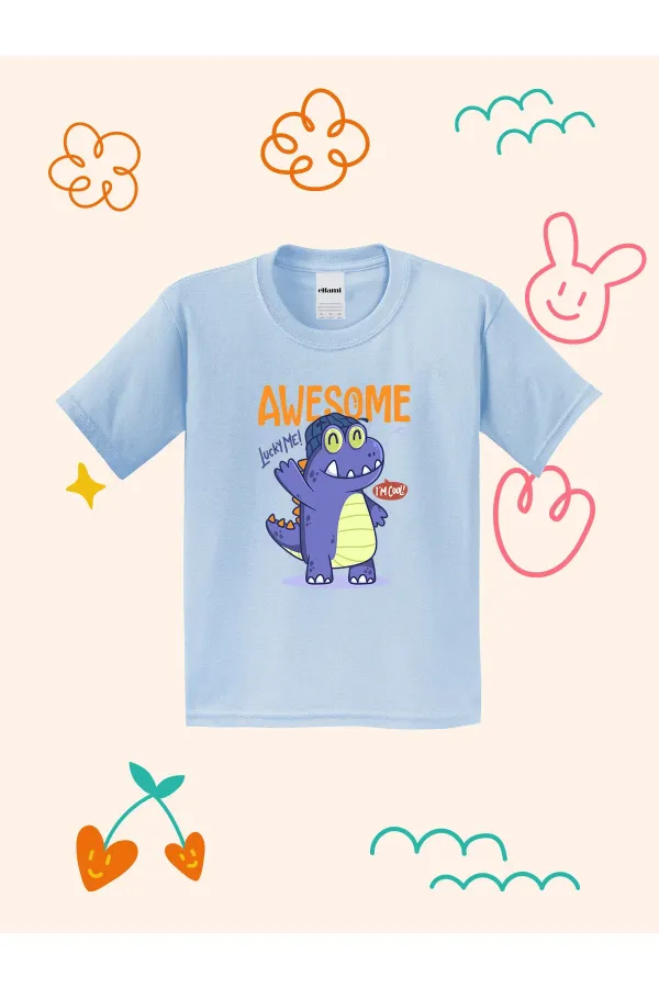 Awesome Dino Tasarımlı Çocuk T-shirt