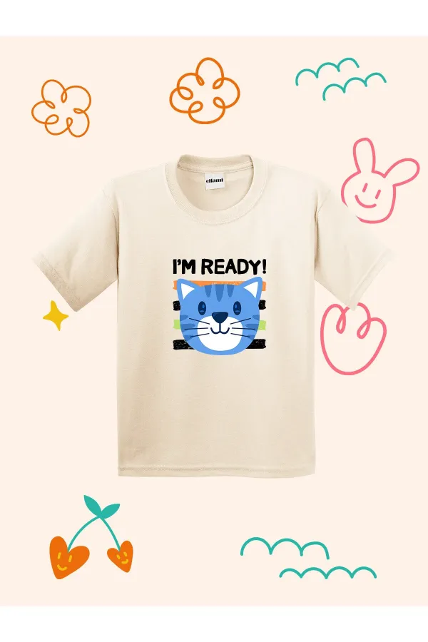 Cute Cat Print Kids T-shirt