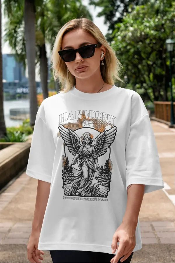 Unisex Men's/Women's HARMONY Custom Printed Oversize Cotton Crew Neck T-Shirt