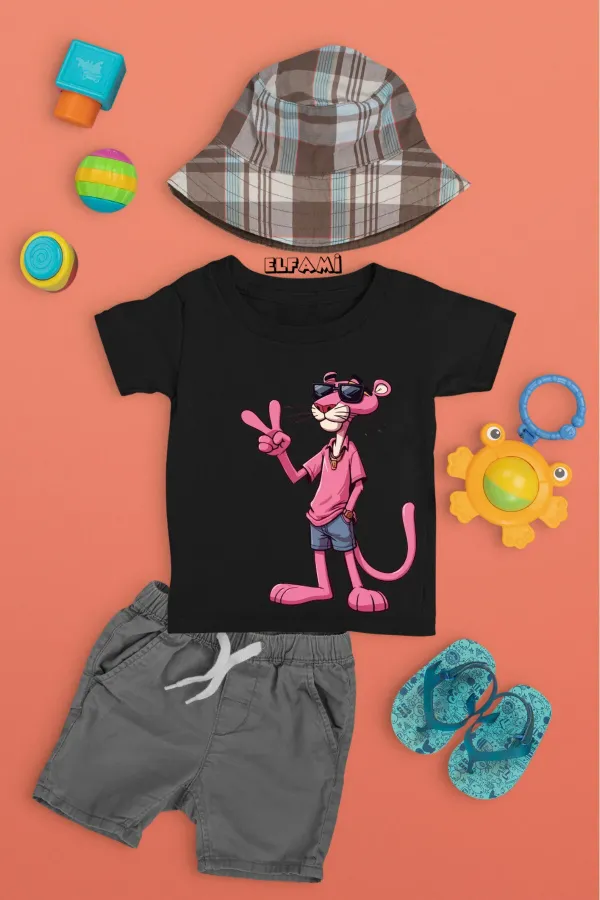 T-shirt imprimé Panthère rose pour fille/garçon