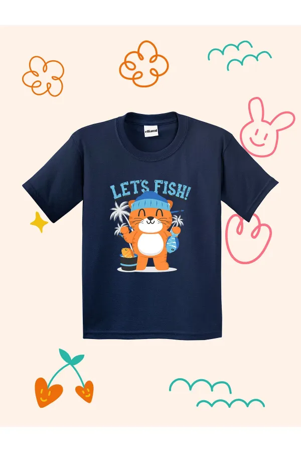 T-shirt enfant Chat Pêcheur Mignon