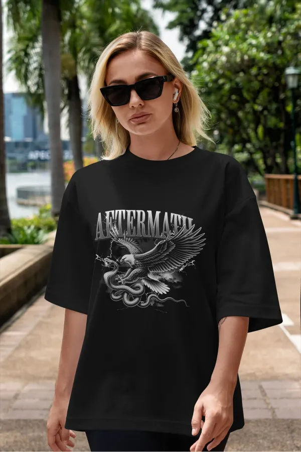 Unisex Men's/Women's AFTERMATH Custom Printed Oversize Cotton Crew Neck T-Shirt