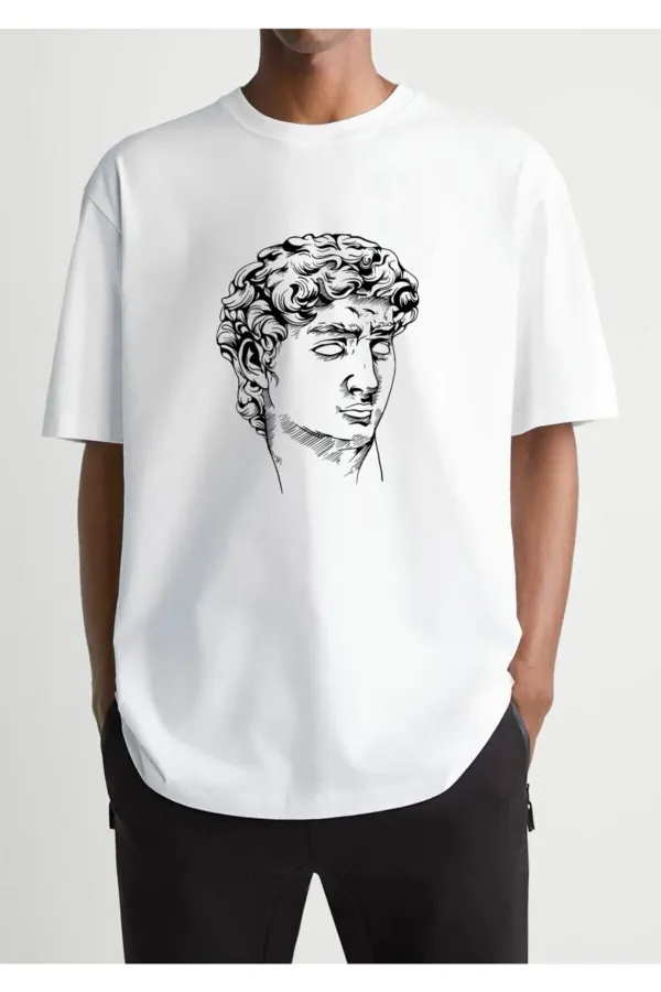 Oversized Printed White T-shirt