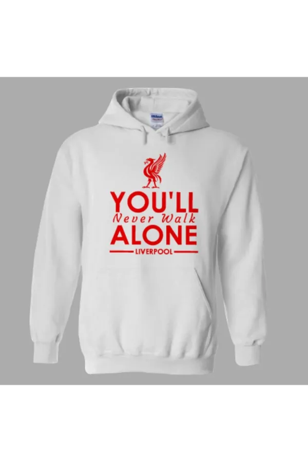 Beyaz Liverpool You'll Never Walk Alone Hoodie Sweatshirt