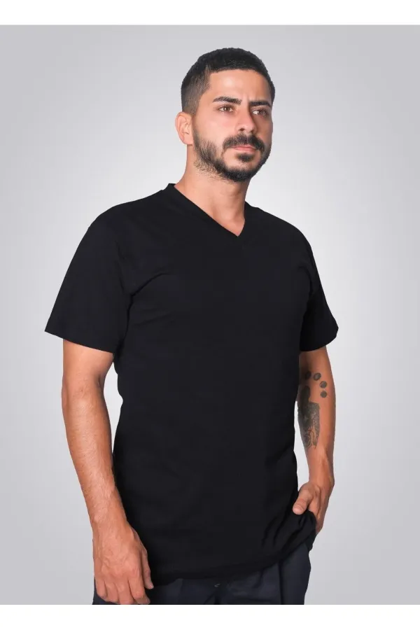Cotton V-Neck Short Sleeve Men's T-Shirt