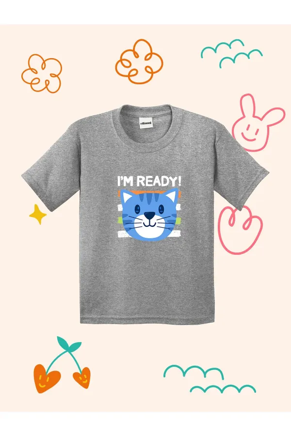 Cute Cat Print Kids T-shirt