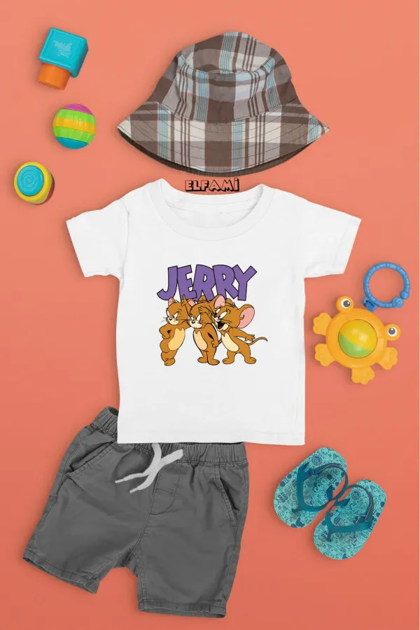 Jerry Detay Baskılı Kız/Erkek Çocuk T-Shirt