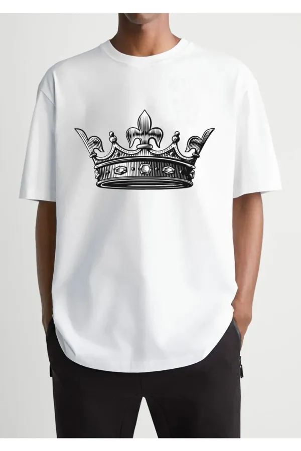 Oversize King Printed White T-shirt