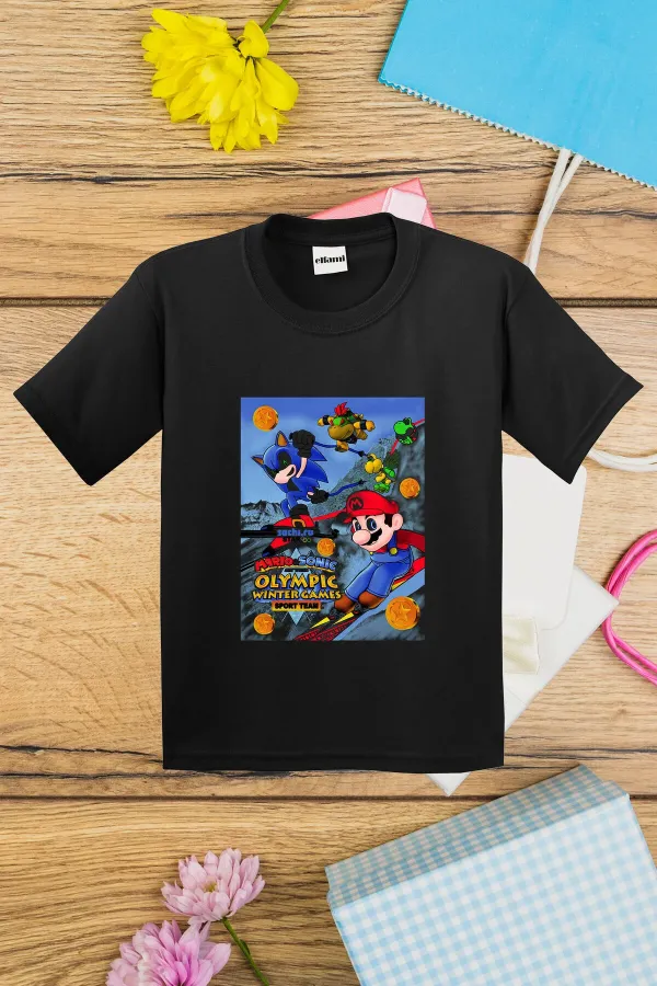 T-shirt imprimé Mario & Sonic pour enfants