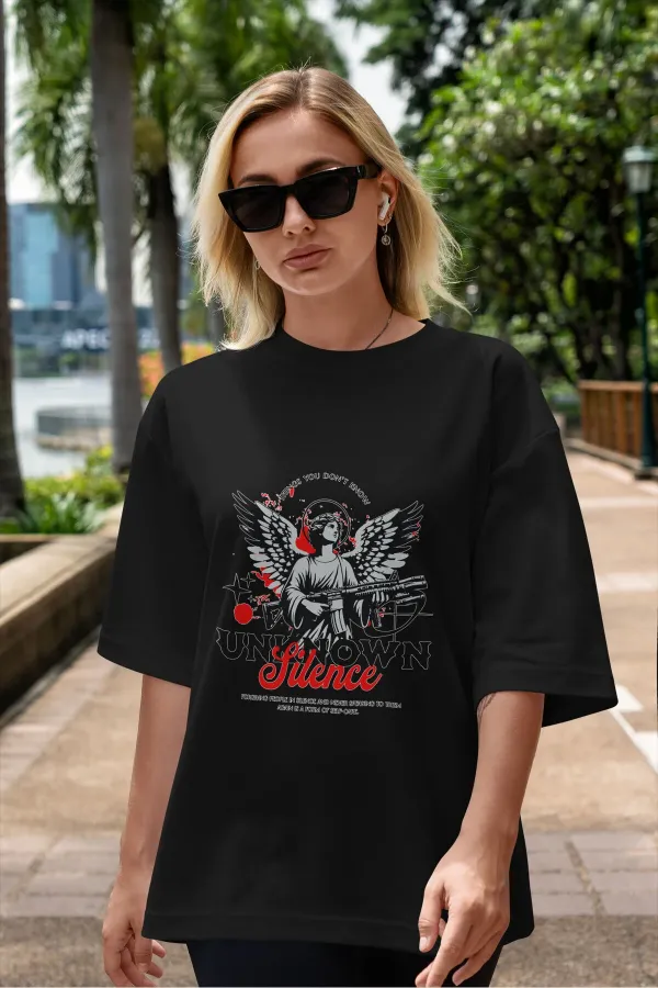 Unisex Men's/Women's UNKNOWN SILENCE Custom Printed Oversize Cotton Crew Neck T-Shirt