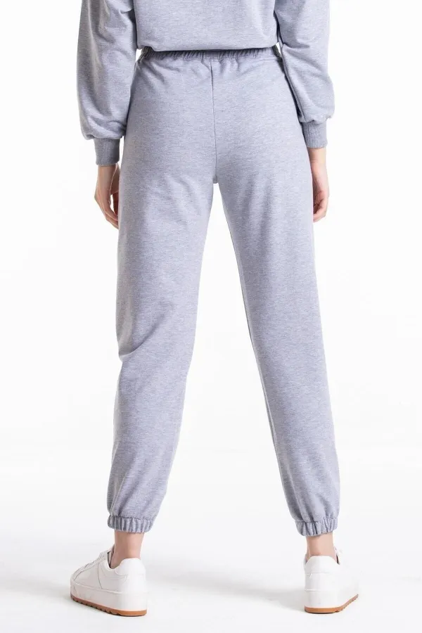 Women's Grey Elastic Leg Sweatpants