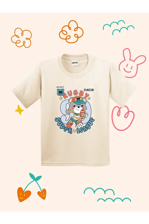 Rugby League Design Printed Kids T-shirt