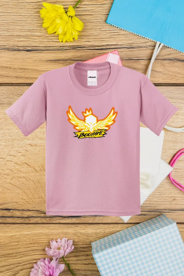 T-shirt imprimé pour enfants avec slogan Booyah