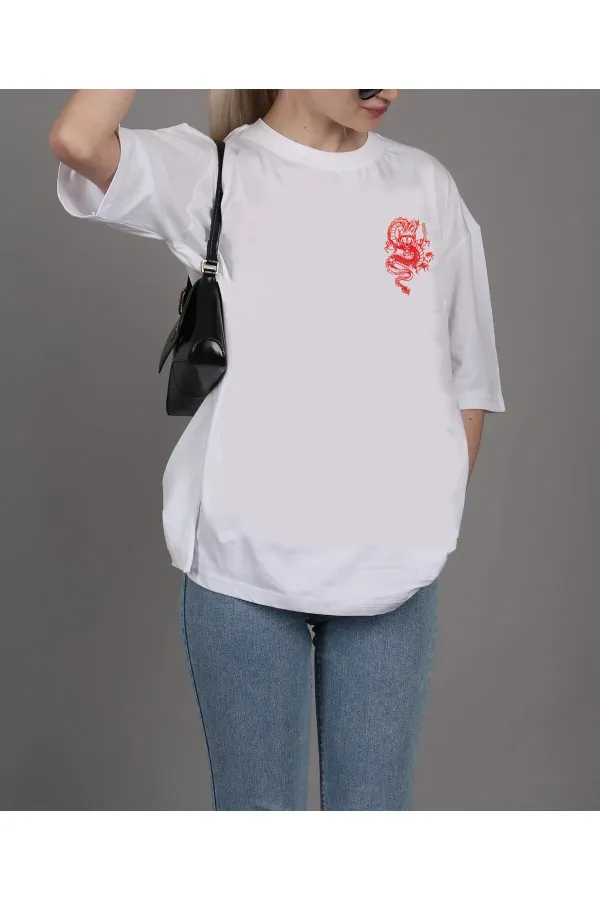 Unisex Lucky Dragon Relaxed Cut Oversize T-shirt