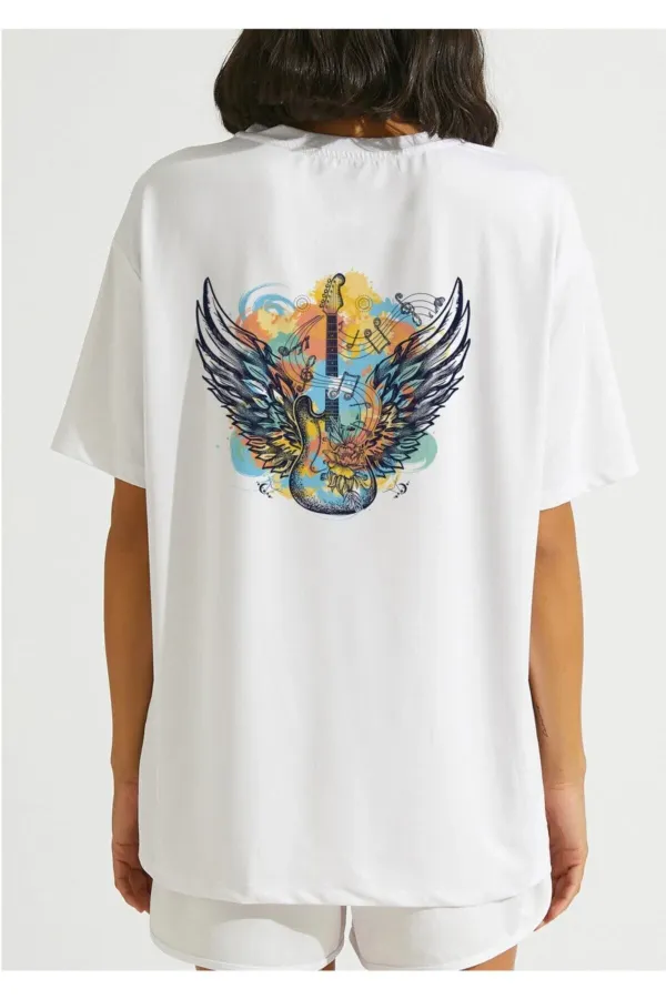 Guitar Printed Oversized T-shirt