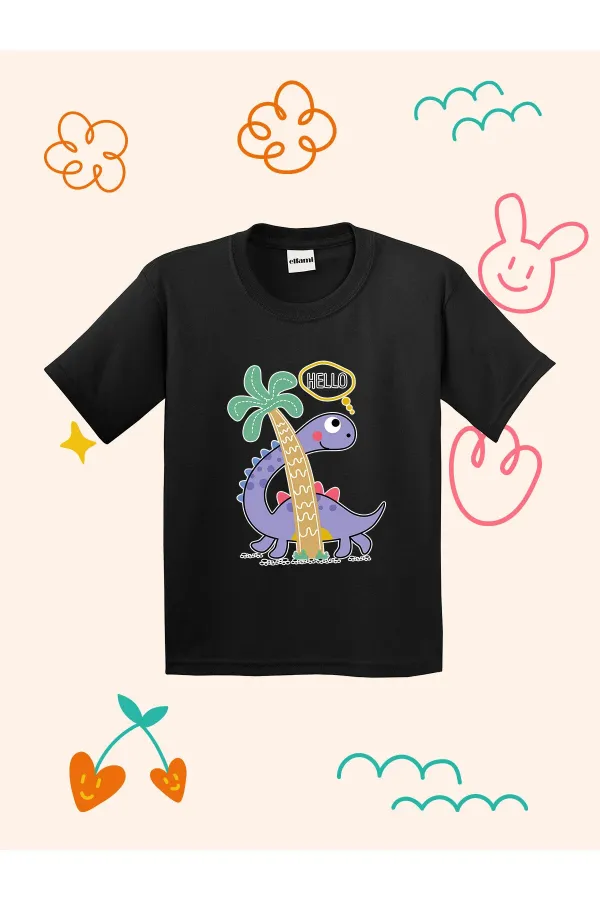 Hello Dino Designed Kids T-shirt