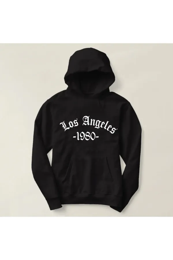 Unisex Printed Oversize Hooded Sweatshirt