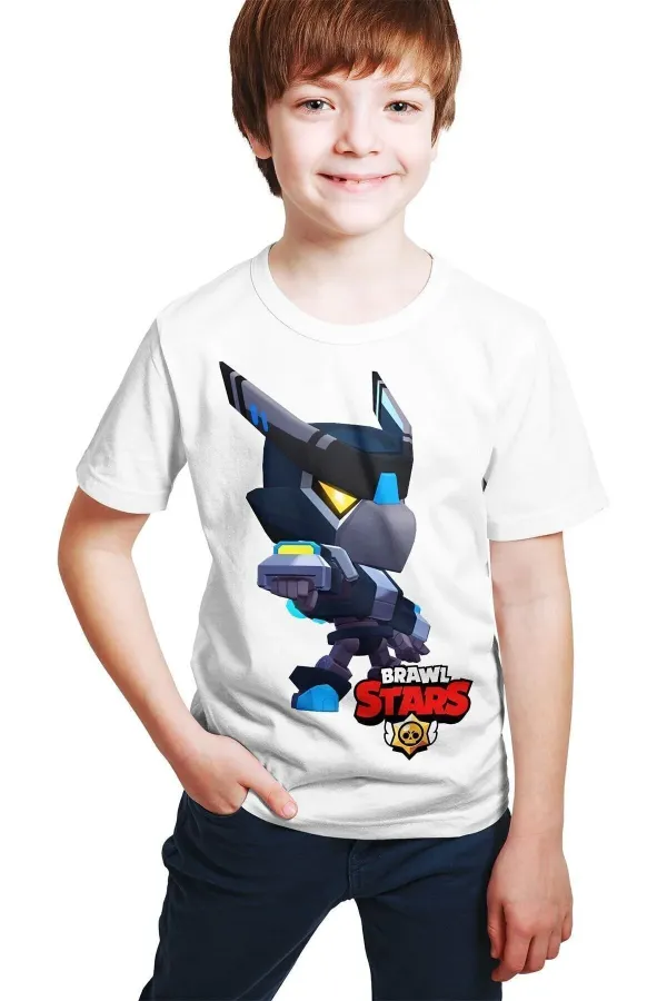 Brawl Stars - Dark Mecha Crow Costume Printed White Unisex T-shirt