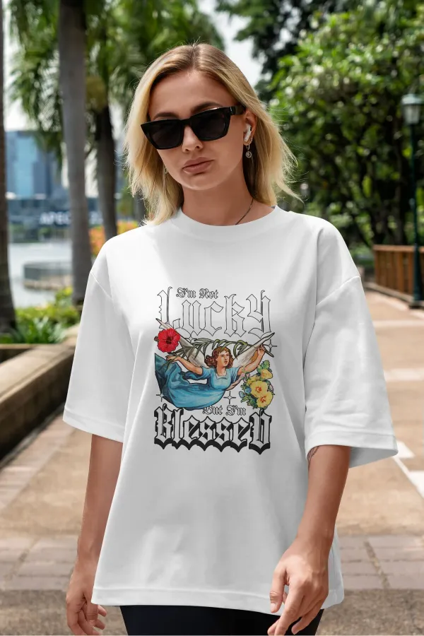 Unisex Men's/Women's NOT LUCKY Colorful Custom Printed Oversize Cotton Crew Neck T-Shirt