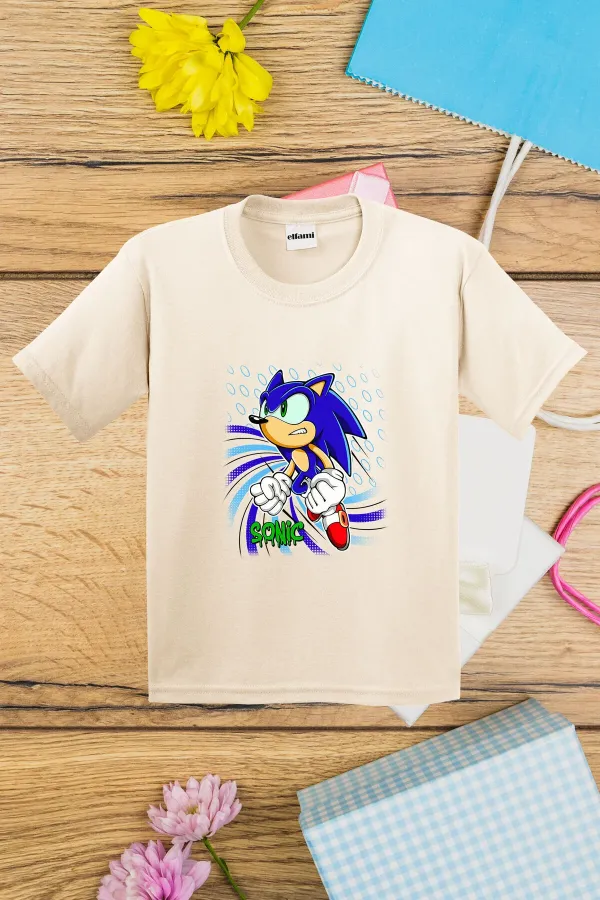 T-shirt imprimé Sonic Design pour enfants
