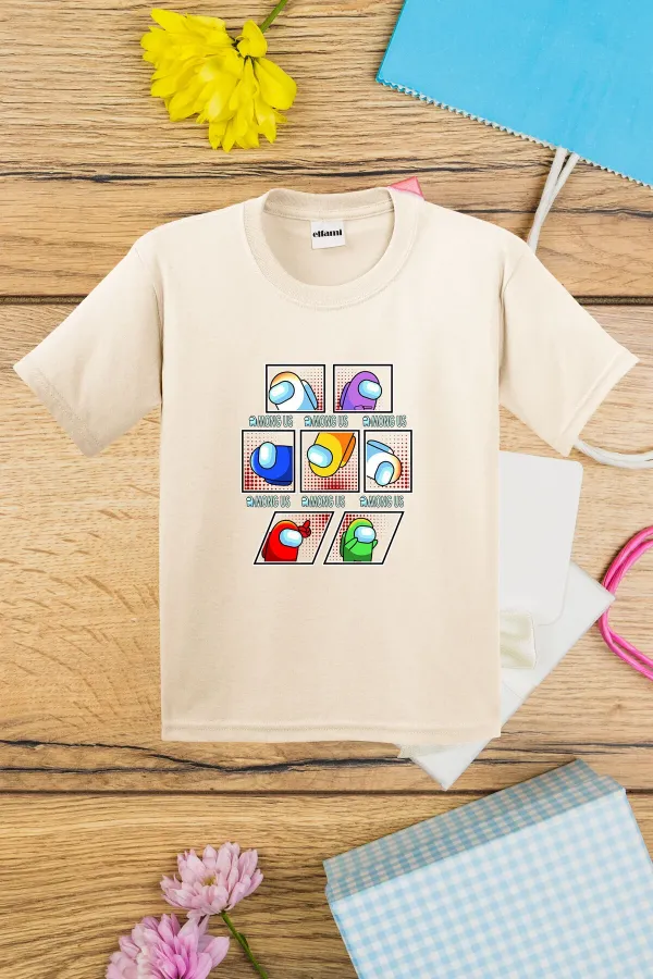 T-shirt imprimé pour enfants avec personnages Among Us