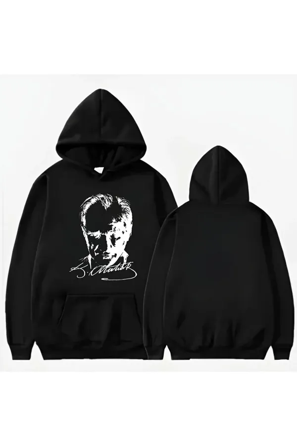 ATATURK PRINTED HOODED SWEATSHIRT