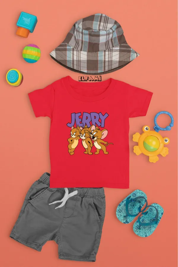 Jerry Detay Baskılı Kız/Erkek Çocuk T-Shirt